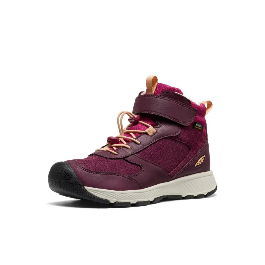 Zip Edge Low Profile Active Nomad Big Kids' Skua Waterproof Boot  |  Fig/Peach Fuzz
