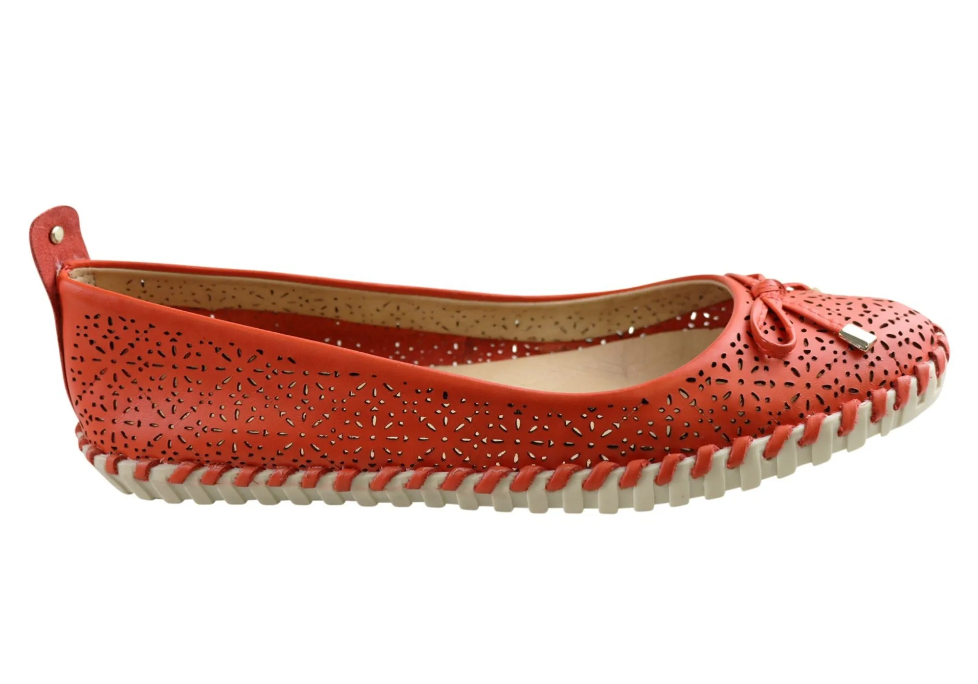 Bottero Hampshire Womens Comfort Leather Ballet Flats Made In Brazil Streetwear Style Jump Step