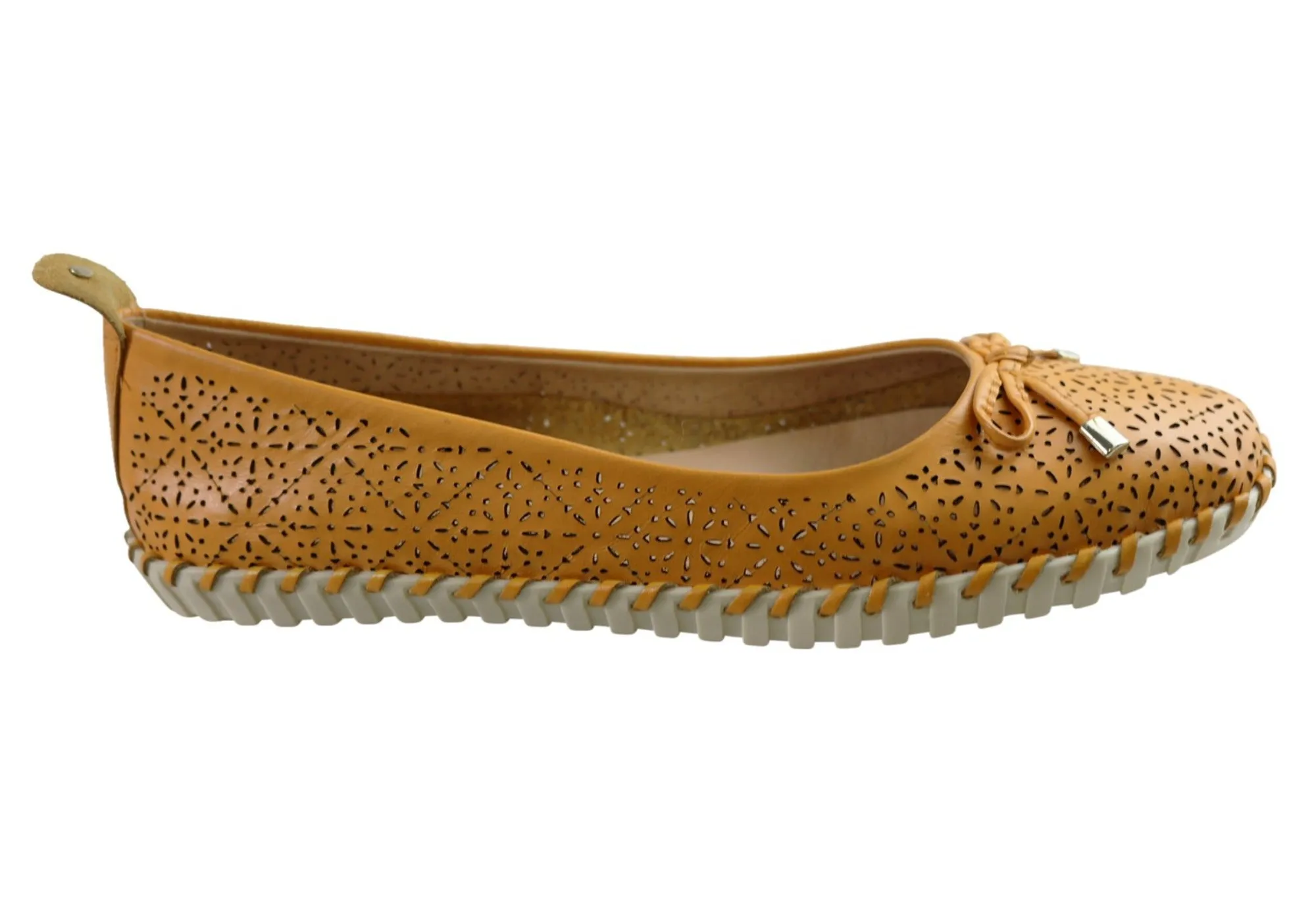Bottero Hampshire Womens Comfort Leather Ballet Flats Made In Brazil Comfortable Outsole Speed Step