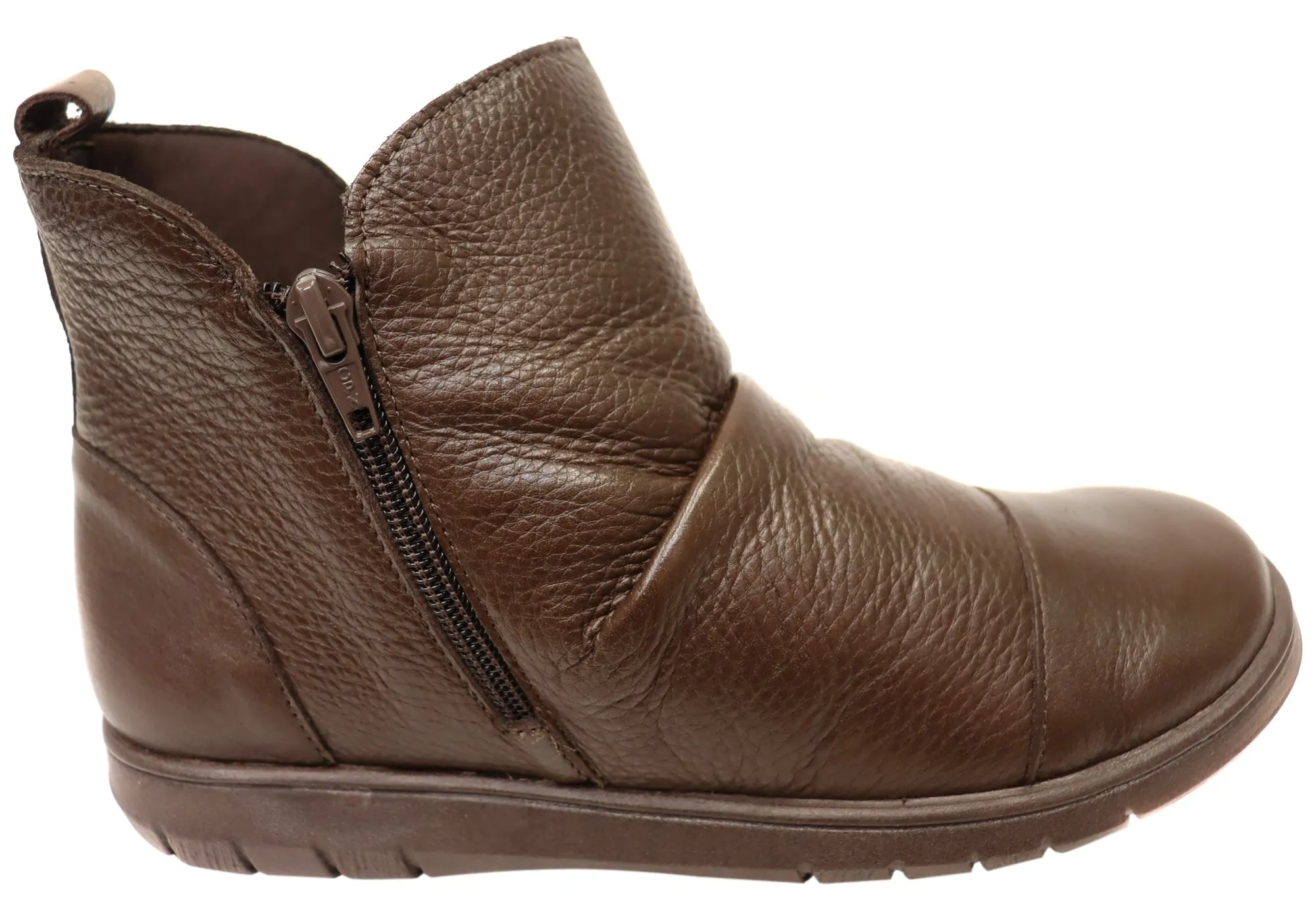 Balatore Claudia Womens Comfortable Leather Ankle Boots Made In Brazil Mesh Panel