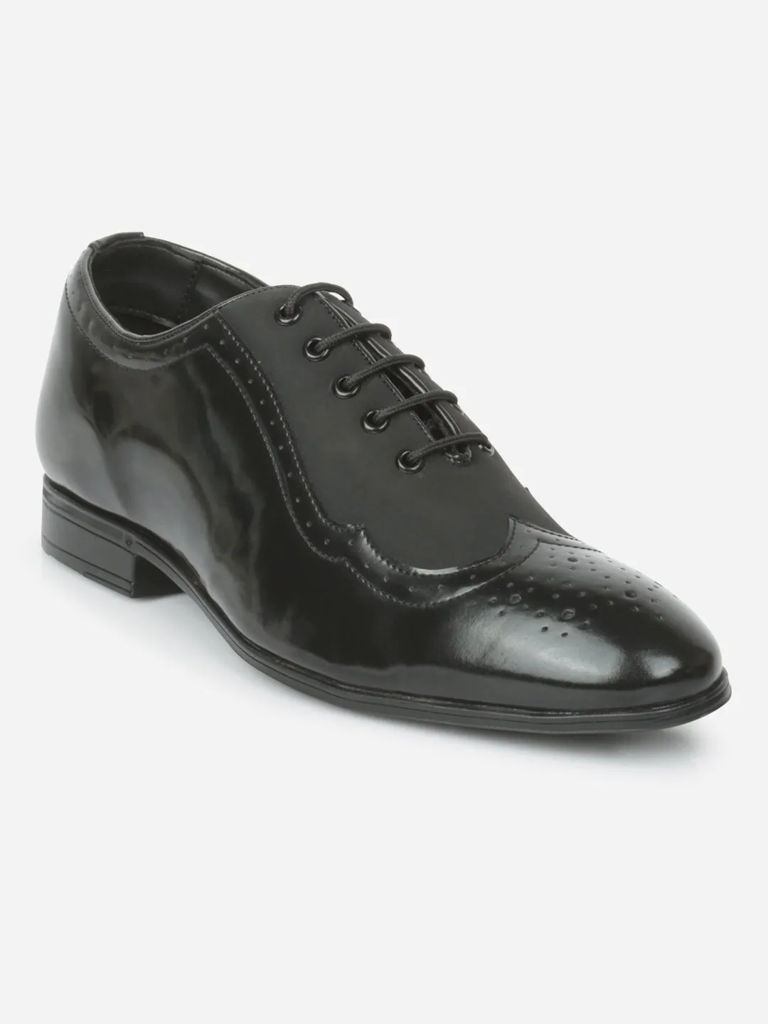 Men's Black Round Toe Lace up Formal (IX1083) Abrasion resistant Long Shade