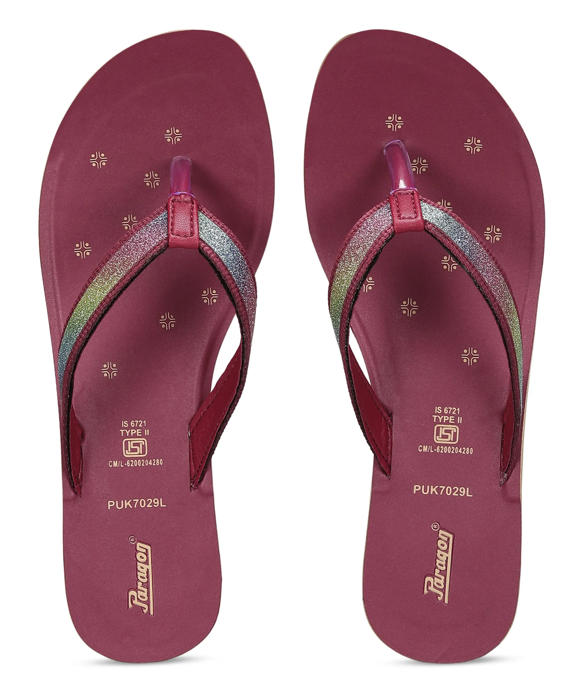 Simple Wear Paragon Women's Slip On Flat Maroon Sandals | Durable Dailywear Sandals