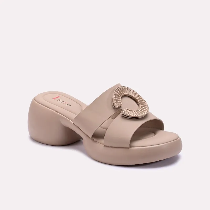 Eco Friendly Backpacking Trip Fawn Chunky Heel Casual Slippers 0413242