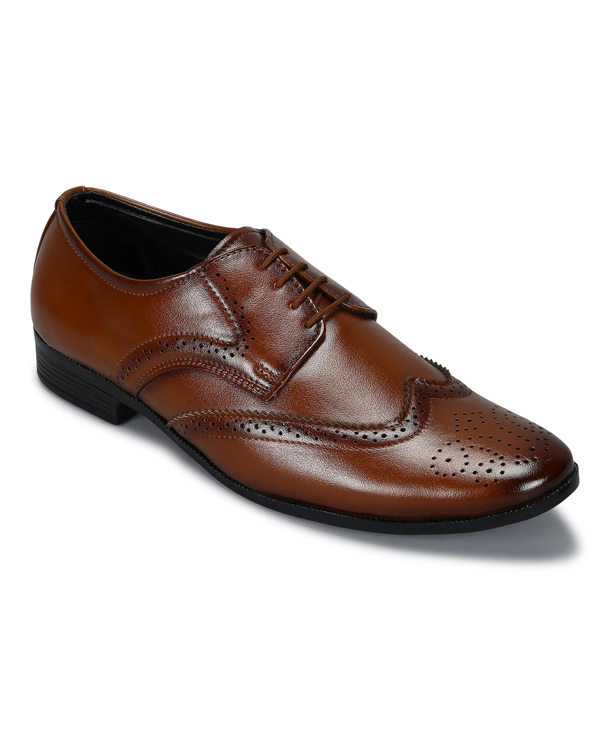 Bespoke Make Paragon Men's Tan Formal Shoes| Trendy, Durable & Sturdy for Outdoor Wear