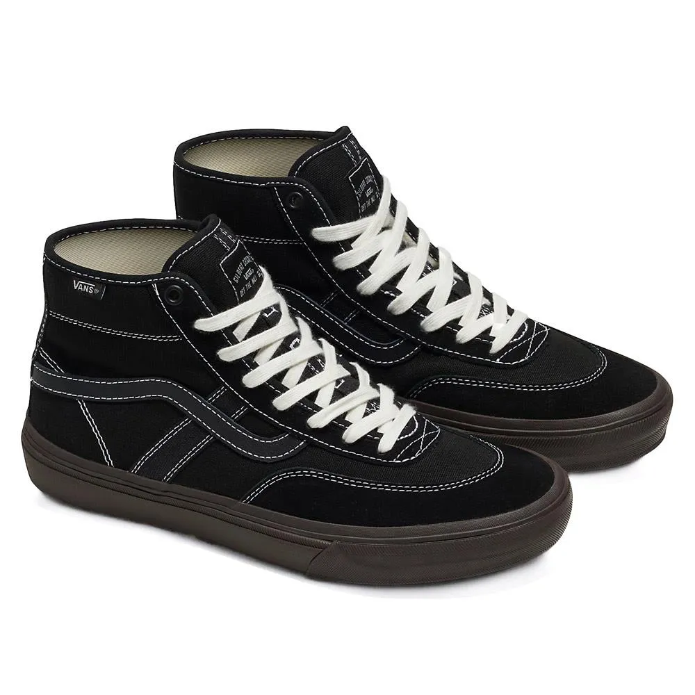 Vans Skate Crockett High - Black/Chocolate Stretchable Material All Terrain Health Focused