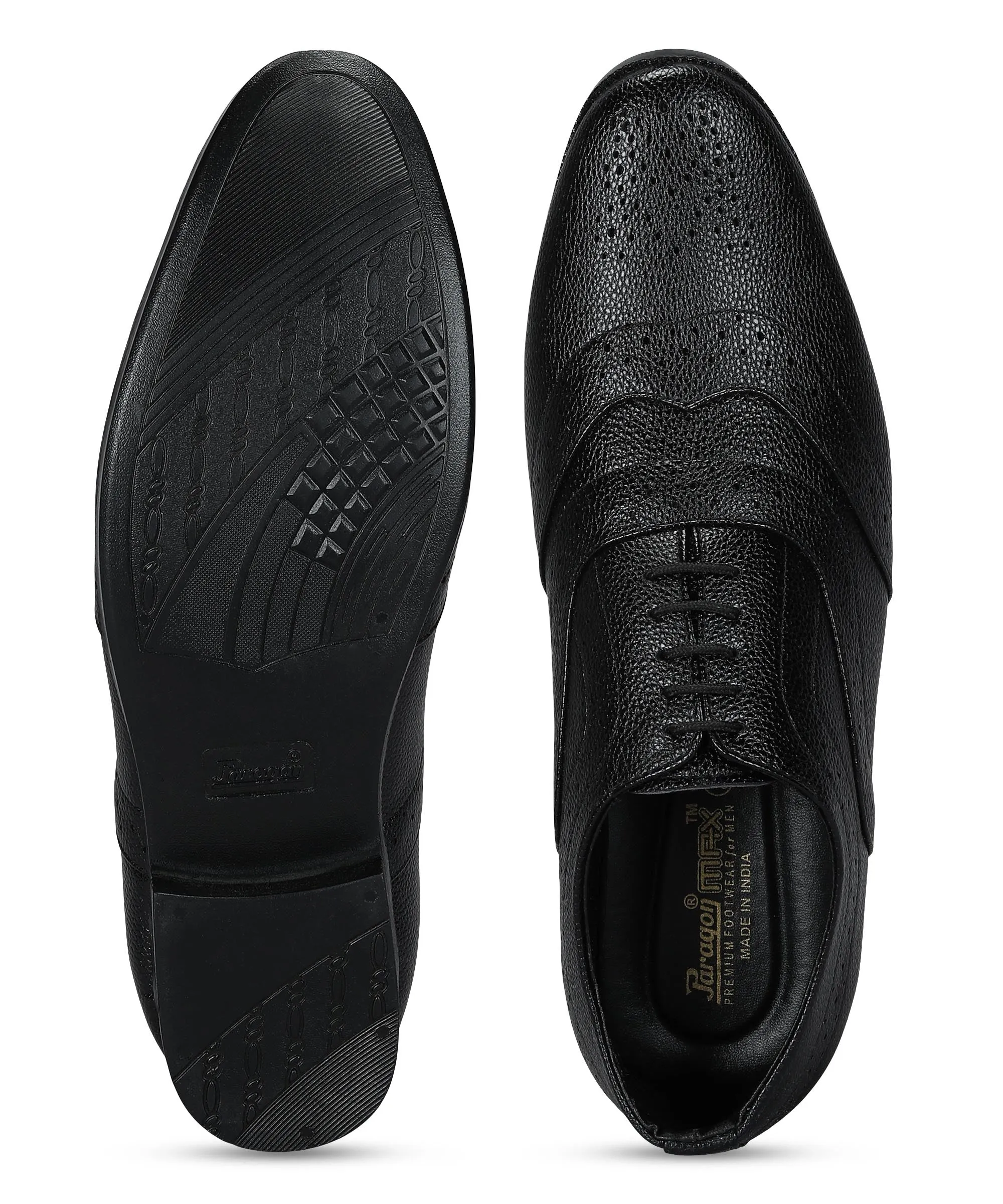 Paragon Men's Black Formal Shoes| Trendy, Durable & Sturdy for Outdoor Wear Lined Structure Style Shade