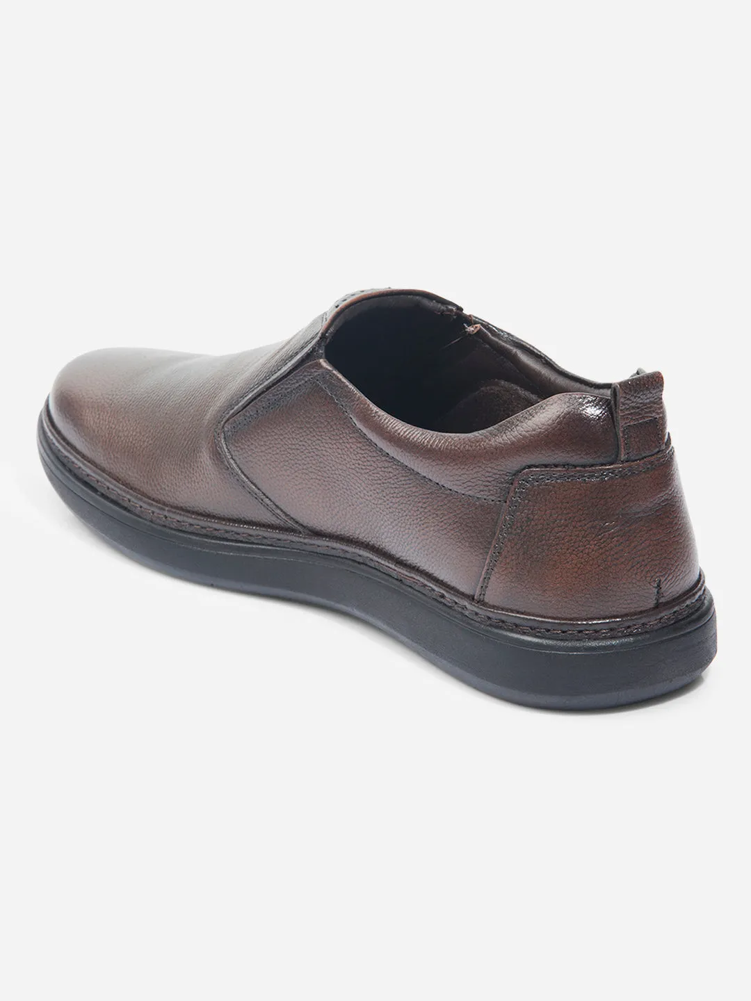 Men's Brown Round Toe Slip-On Semi Formal (ID2225L) Wear resistant
