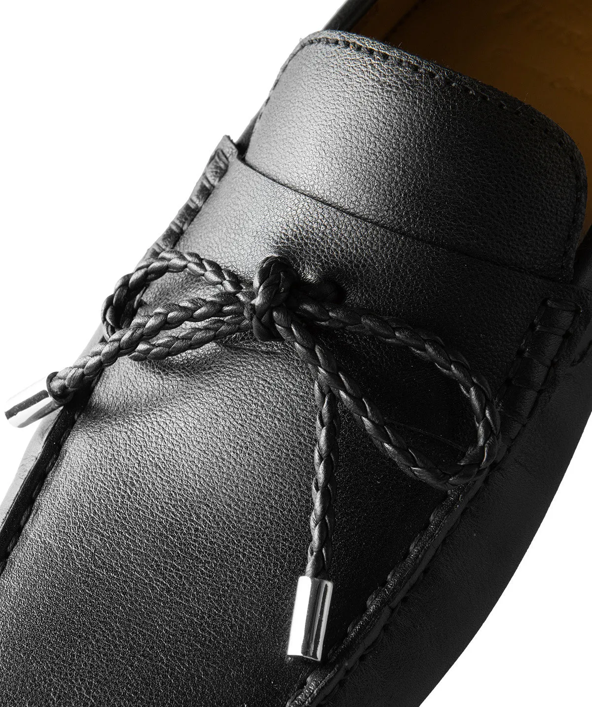 Chisel Shape Style Edge Mocassin MARBELLA Grain Noir
