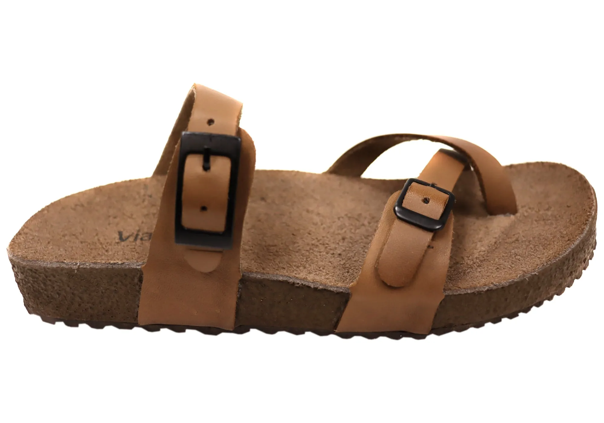 Via Paula Toto Womens Leather Comfort Thongs Sandals Made in Brazil Sunset Stroll