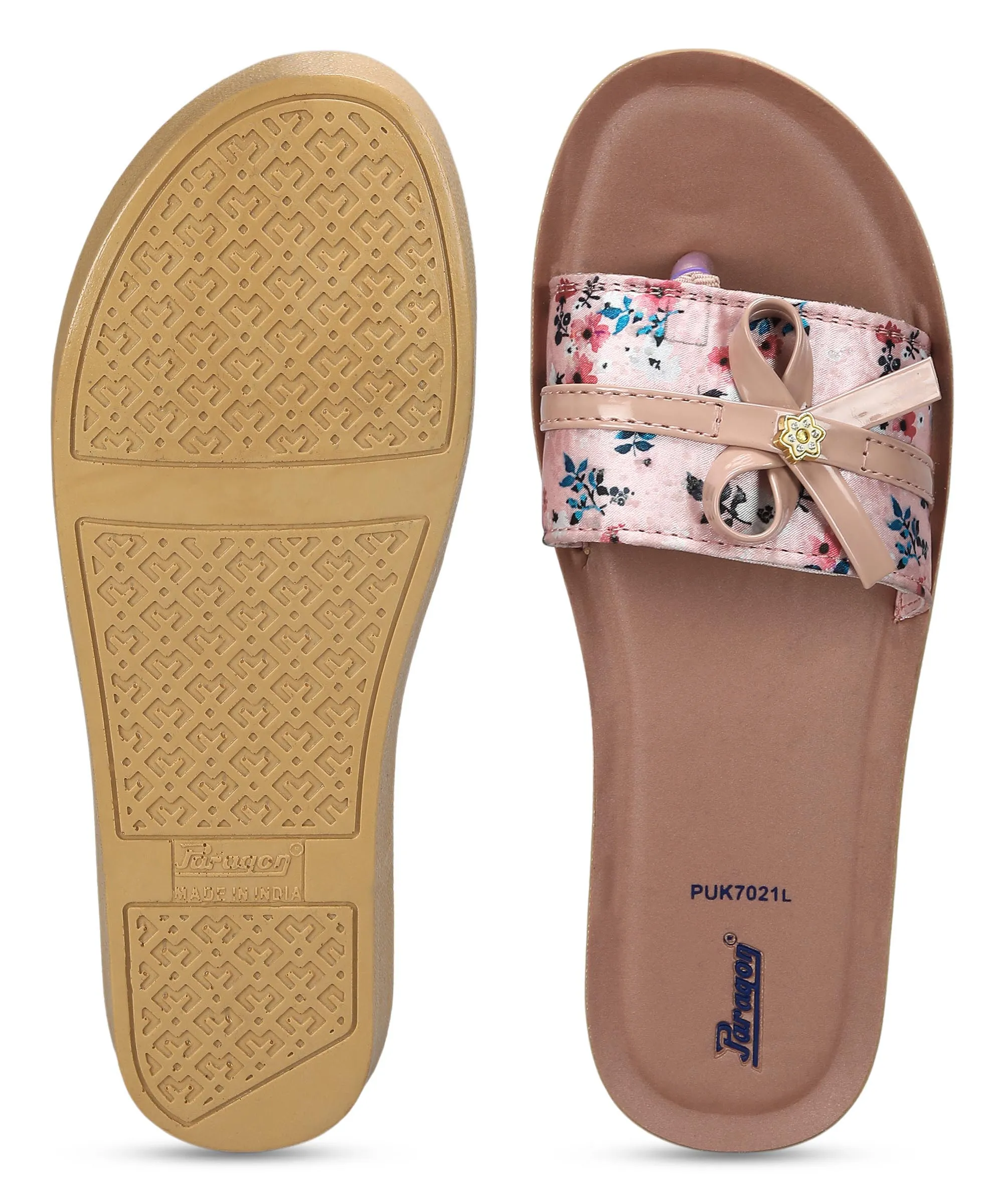 Paragon PUK7021L Women's Peach Sliders with Cushioned Sole for Everyday Use Easy Use Comfort Fit