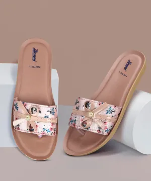 Ergonomic Shape Wear resistant Paragon PUK7021L Women's Peach Sliders with Cushioned Sole for Everyday Use