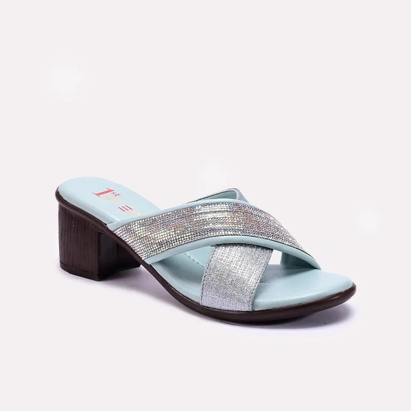 Party Glow Green Block Heel Casual Slippers 0413136