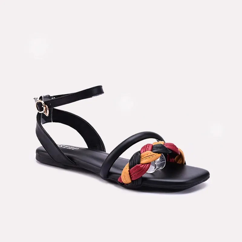 Comfort footbed Womens Black Casual Sandals 0421406