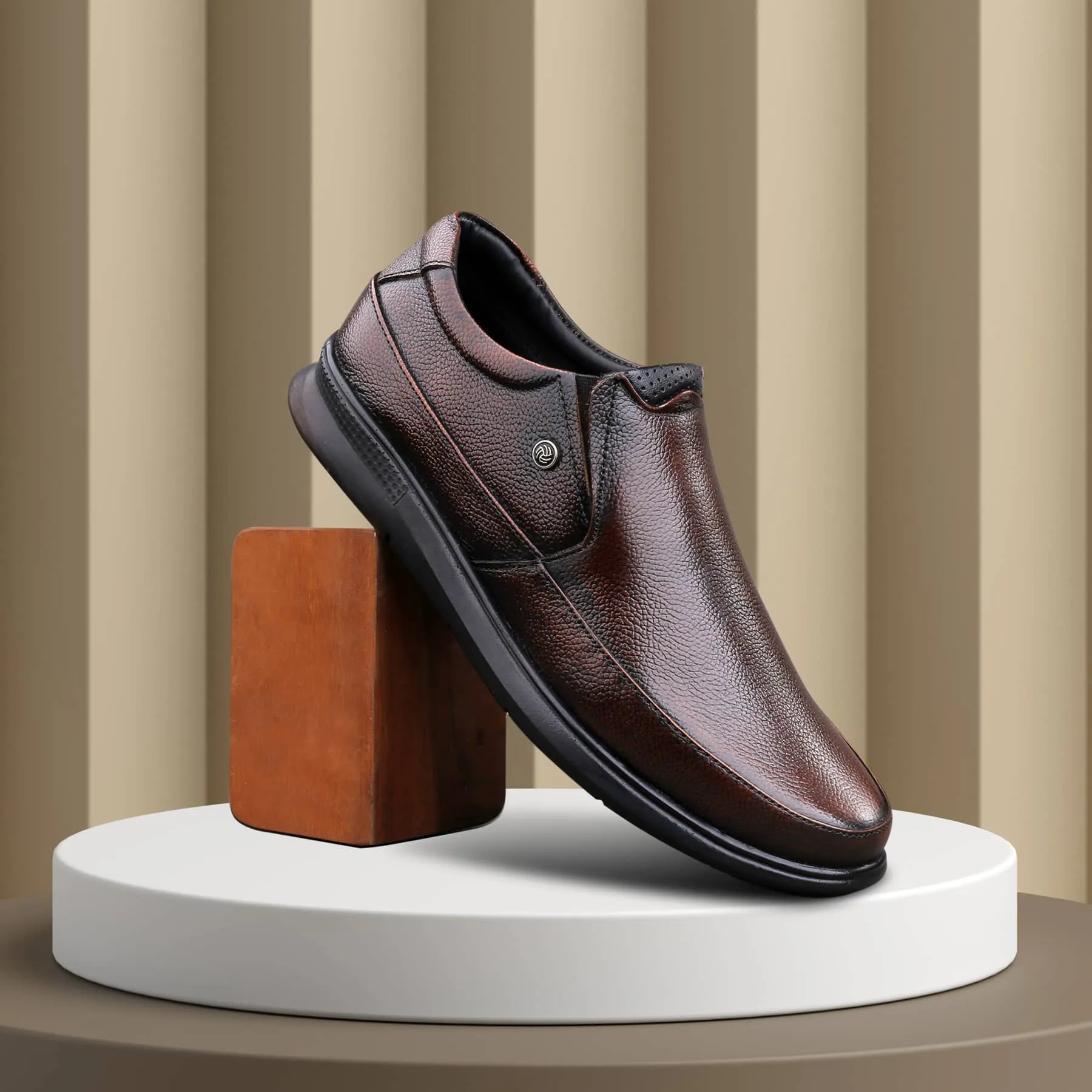 Bacca Bucci Leather Office Slip-ons Formal Shoes | UK- 06 to 14 Simple Lines