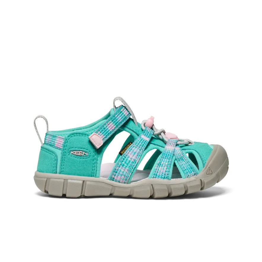 Leopard Touch Functional Walking Shoes Little Kids' Seacamp II CNX  |  Bright Aqua/Giggle Pink