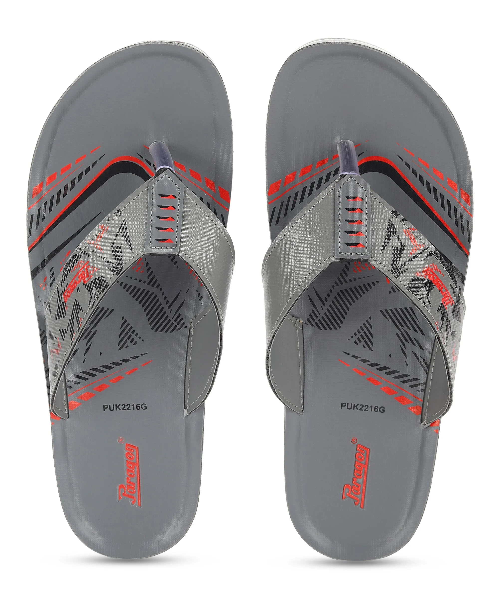 Beach Breeze Paragon PUK2216G Men Everyday Lightweight Waterproof Flip Flops Printed Patterns and Extra Sole Support | Casual Flip Flops
