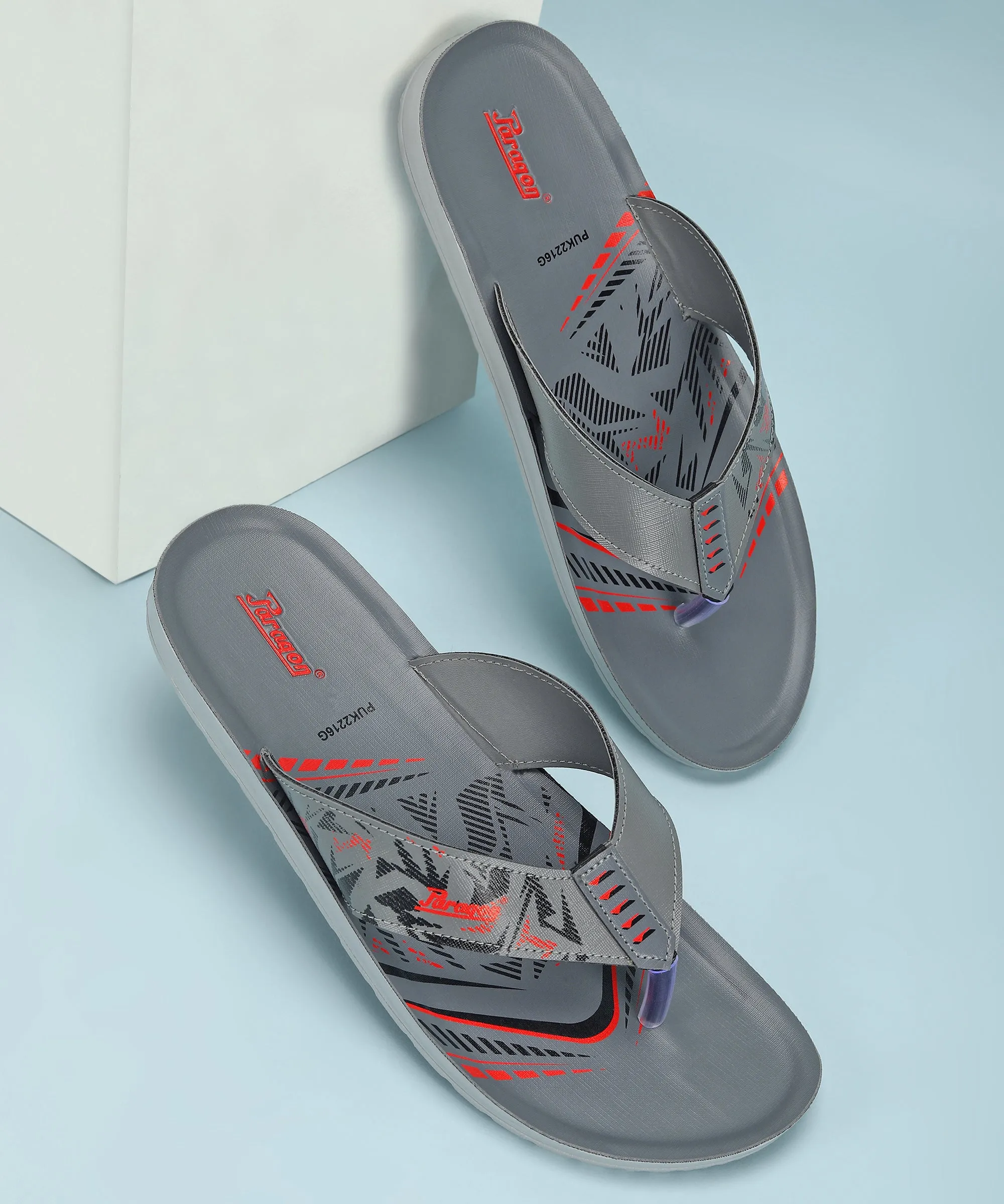 Outdoor Relax Fit Paragon PUK2216G Men Everyday Lightweight Waterproof Flip Flops Printed Patterns and Extra Sole Support | Casual Flip Flops