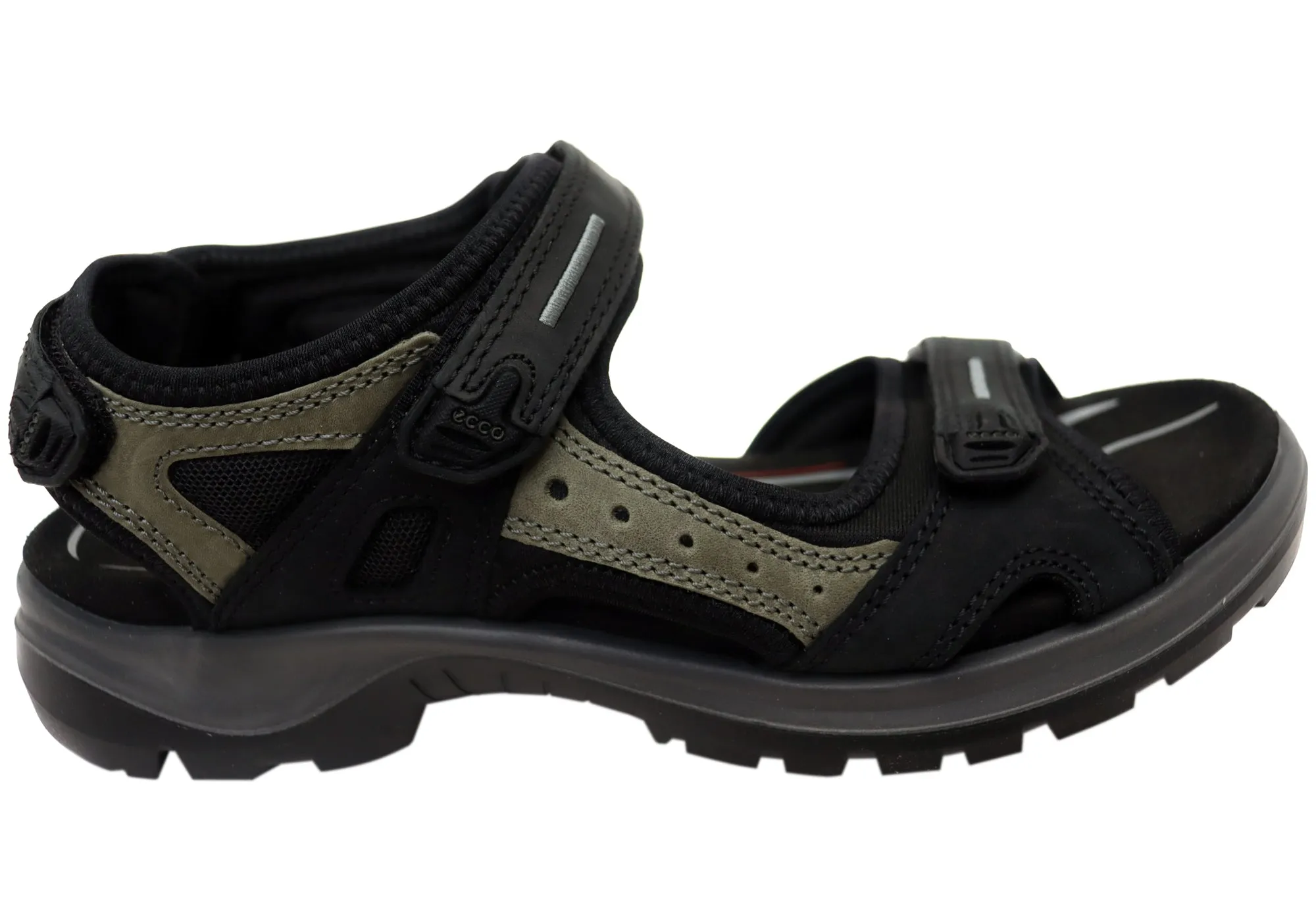 ECCO Womens Offroad Comfortable Leather Adjustable Sandals Shell Trim