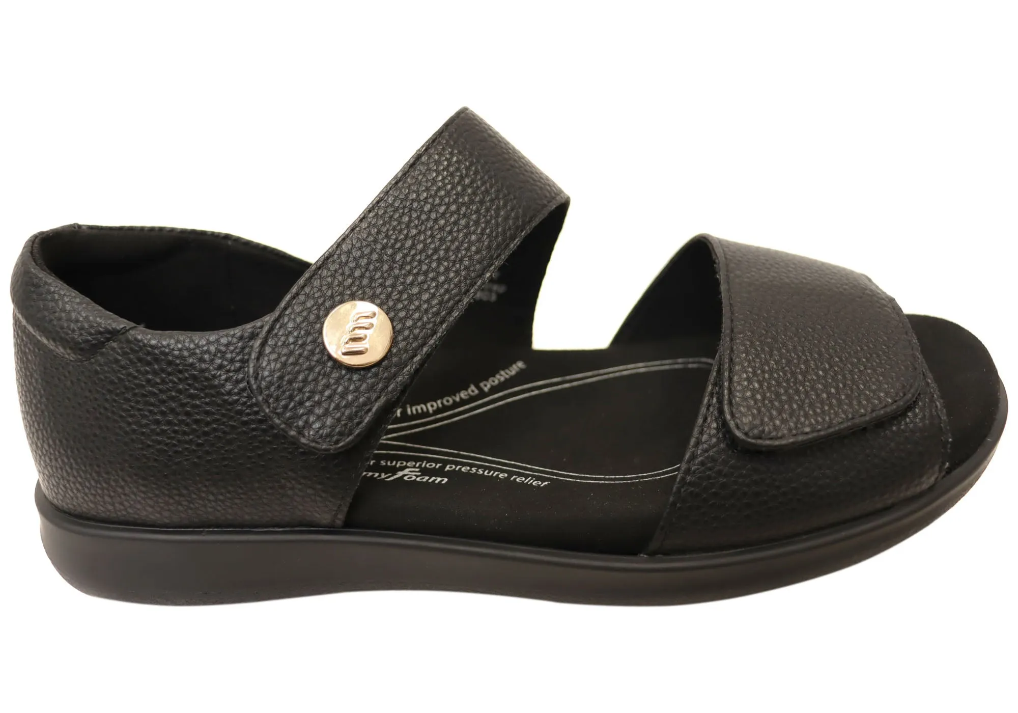 Homyped Womens Erin Strap Comfortable Wide Width Sandals Stretchable Material