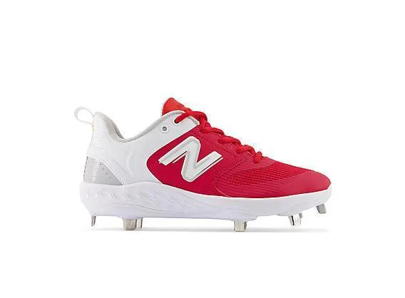 New Balance Women's VELO v3 Metal Fastpitch Softball Cleats - Red with White - SMVELOR3 Low Top Dust Guard