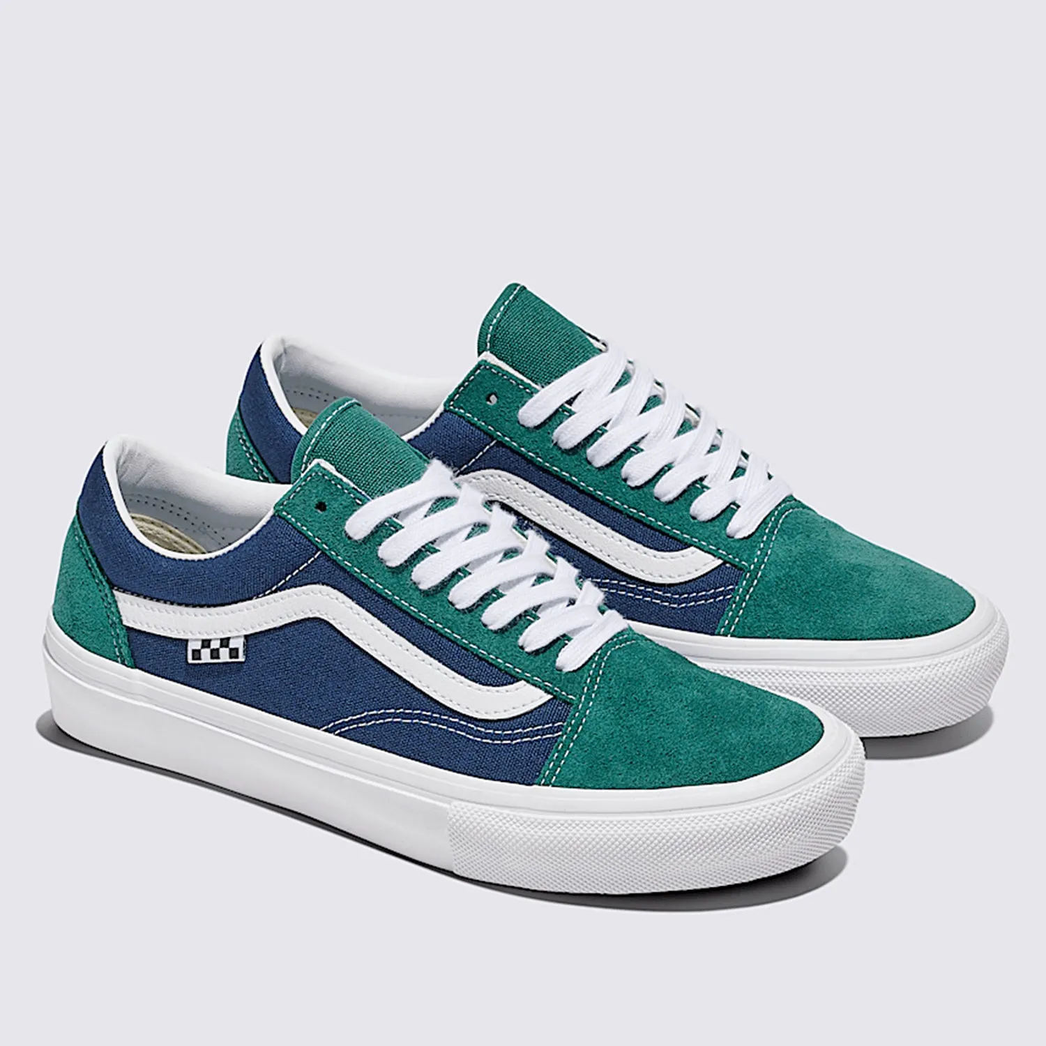 Strong Step Star Shine Vans Skate Old Skool Tartan Green/Blue