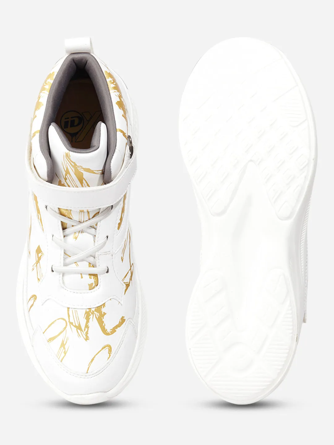 Midfoot Lock System Eco Support Men's White Texture Print Sneakers IX7132
