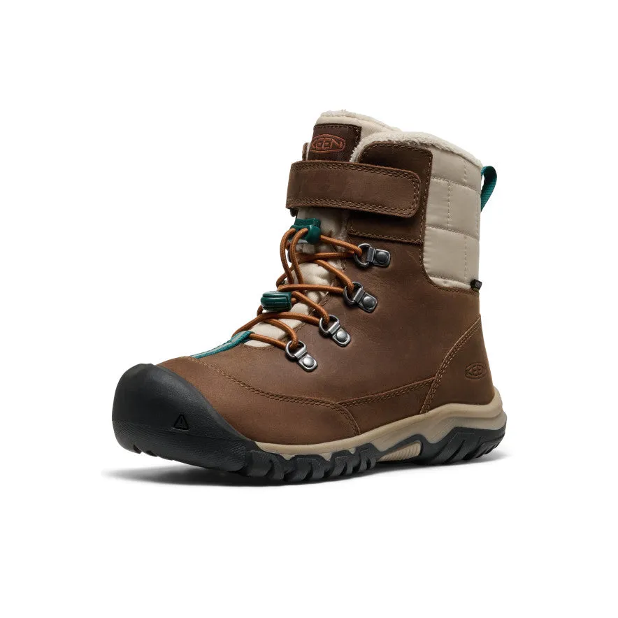Big Kids' Kanibou Waterproof Winter Boot  |  Dark Earth/Roasted Pecan Durable Shell Cold Climate Cushioned Step Urban Traveler