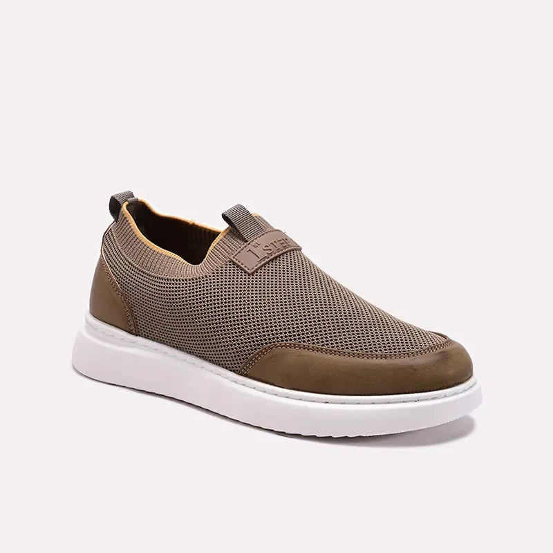 Plush Lining Khaki Mens Slip On Sneakers 0120608