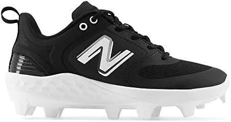New Balance Women's Fresh Foam Velo V3 Molded Softball Cleats - Black with White - SPVELOK3 King Strong