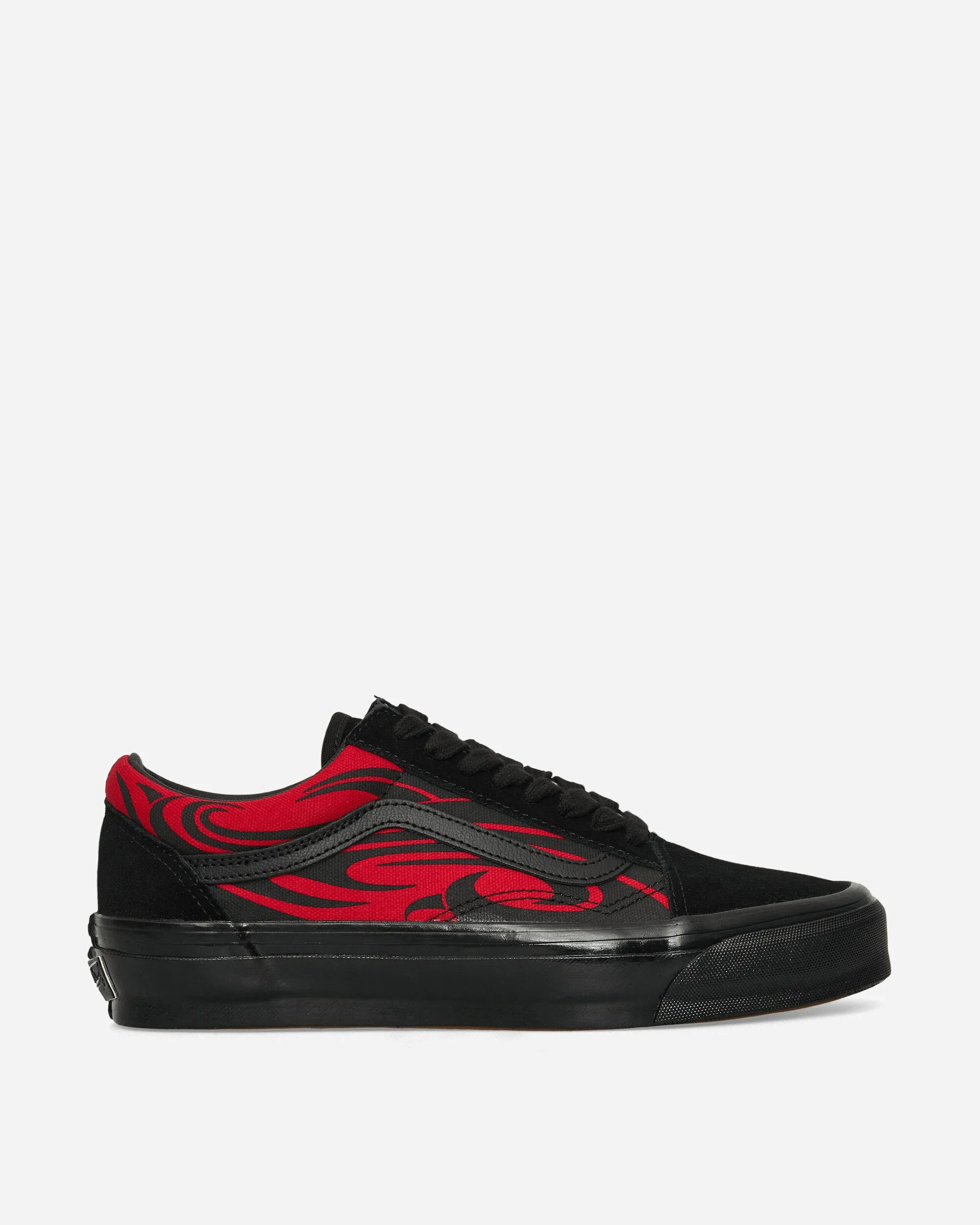 Premium Old Skool Y2K Flame Sneakers Black / Red Energy Core Sweat Resistant Urban Stroll