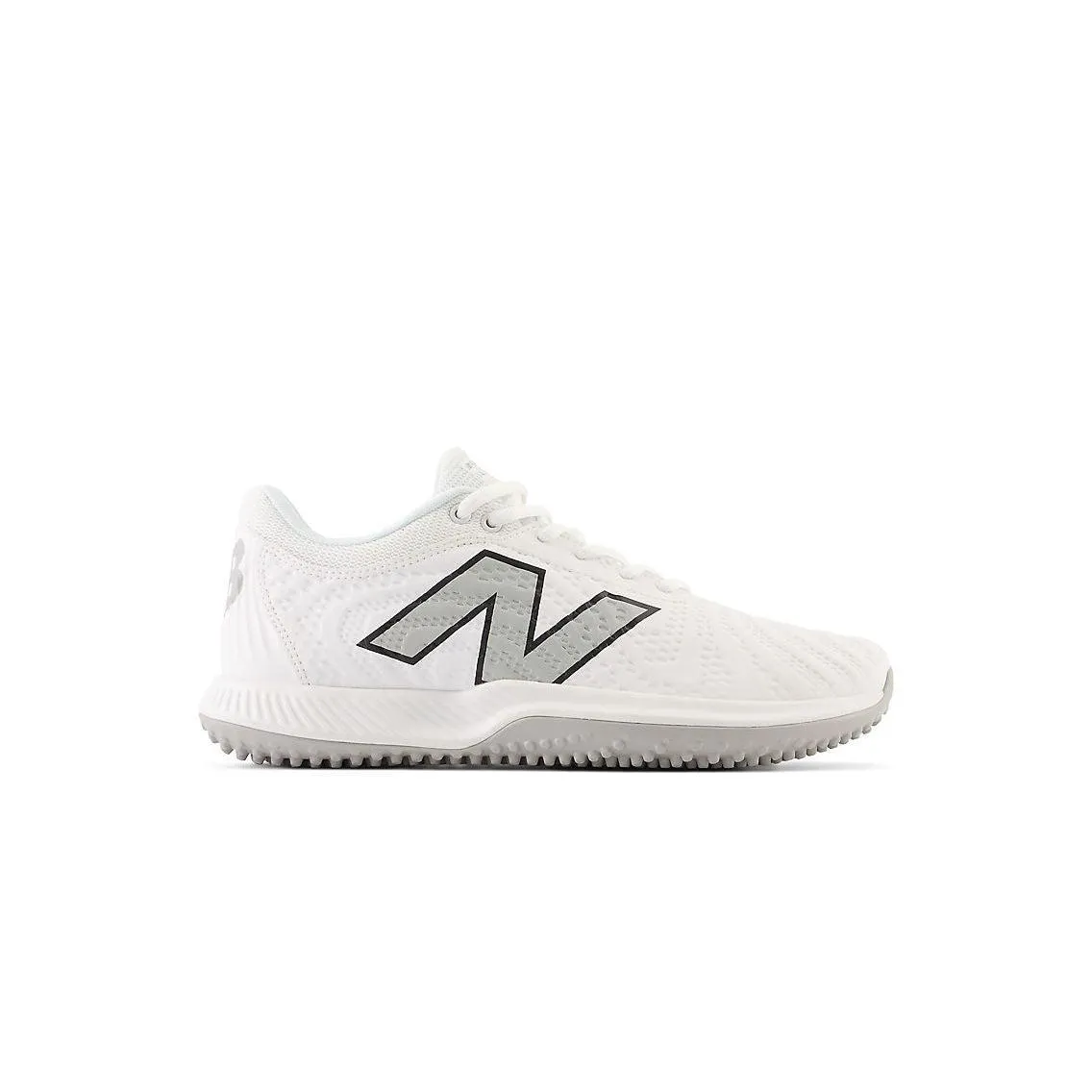 New Balance Men's FuelCell 4040 V7 Turf Baseball Shoes - Optic White / Raincloud - T4040SW7 velcro