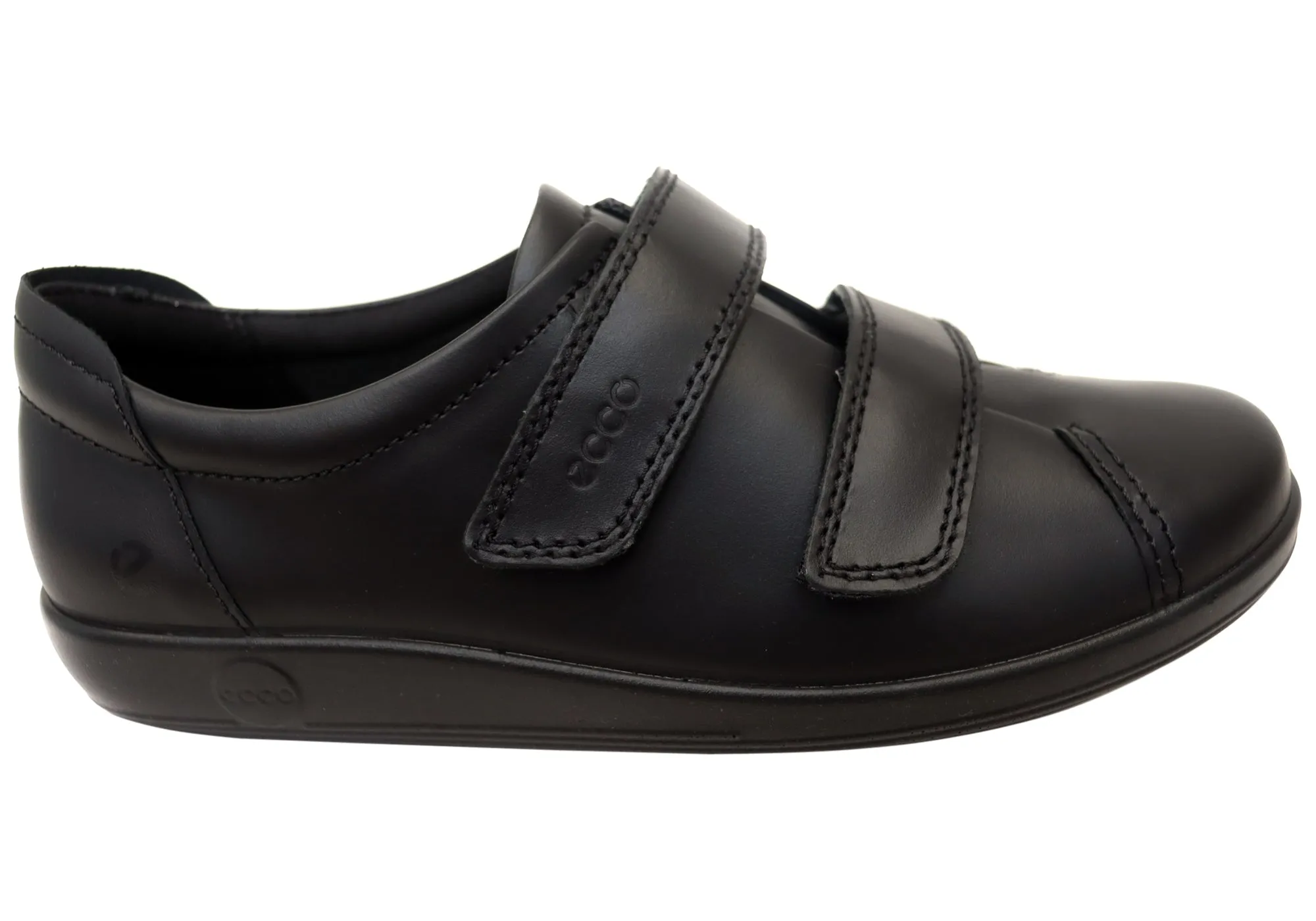 ECCO Soft 2.0 Womens Adjustable Straps Leather Walking Shoes Slip   On Design Track ready