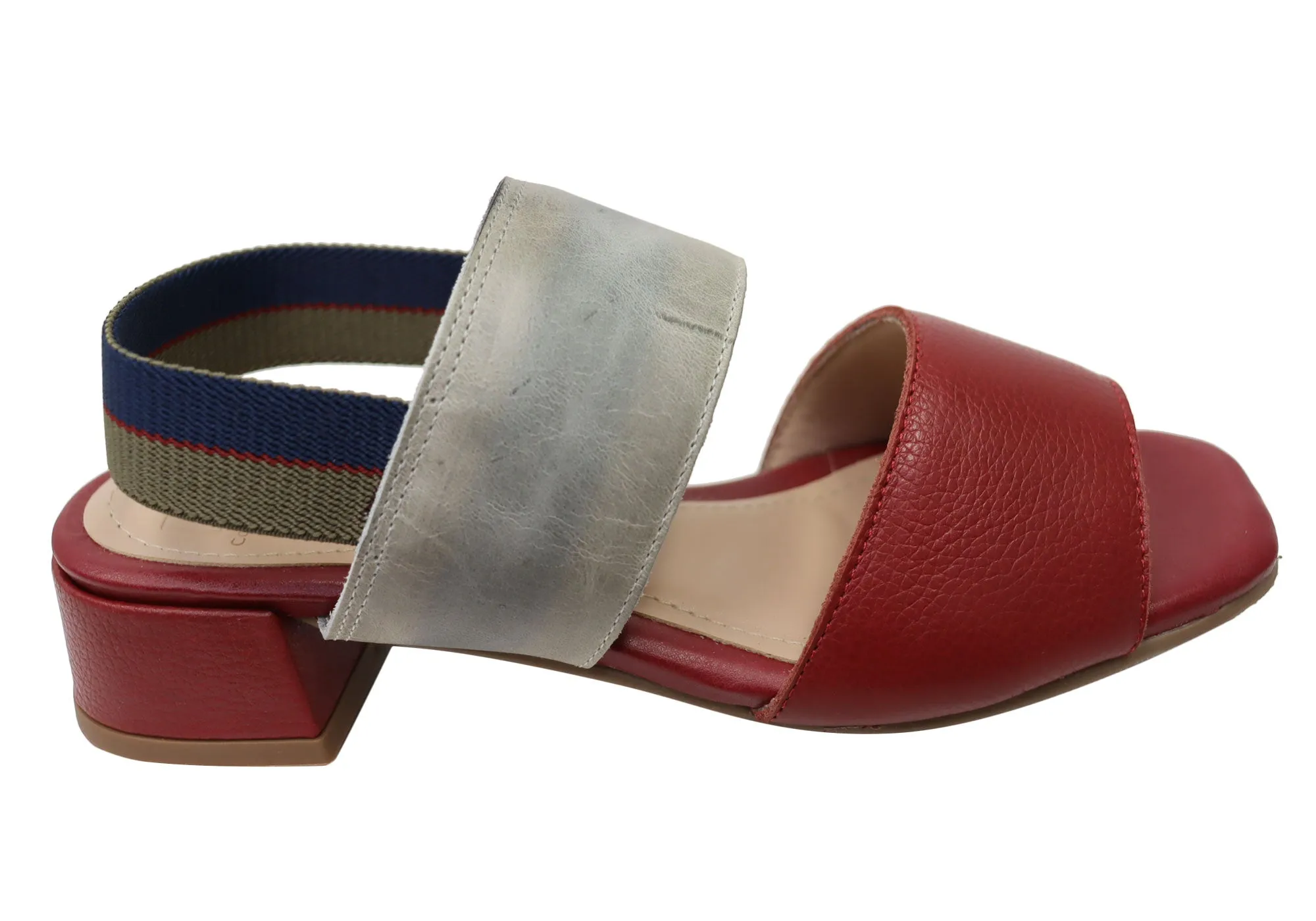 Via Paula Verity Womens Brazilian Comfortable Leather Low Heel Sandals Everyday Walking Shoes
