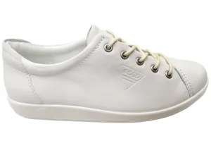 Smooth Upper ECCO Womens Comfortable Leather Soft 2.0 Sneakers Shoes