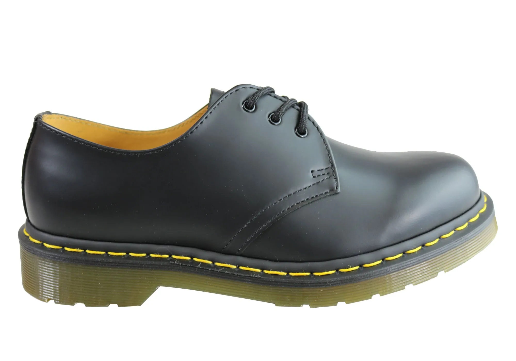 Dr Martens 1461 Classic Black Smooth Lace Up Comfortable Unisex Shoes Beaded Story Glow Road Long