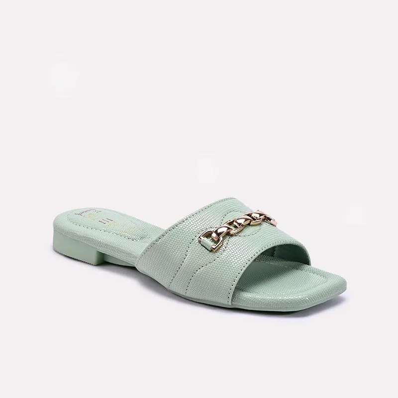 Womens Green Flat Casual Slippers 0413188 Swift Path Stage Glow