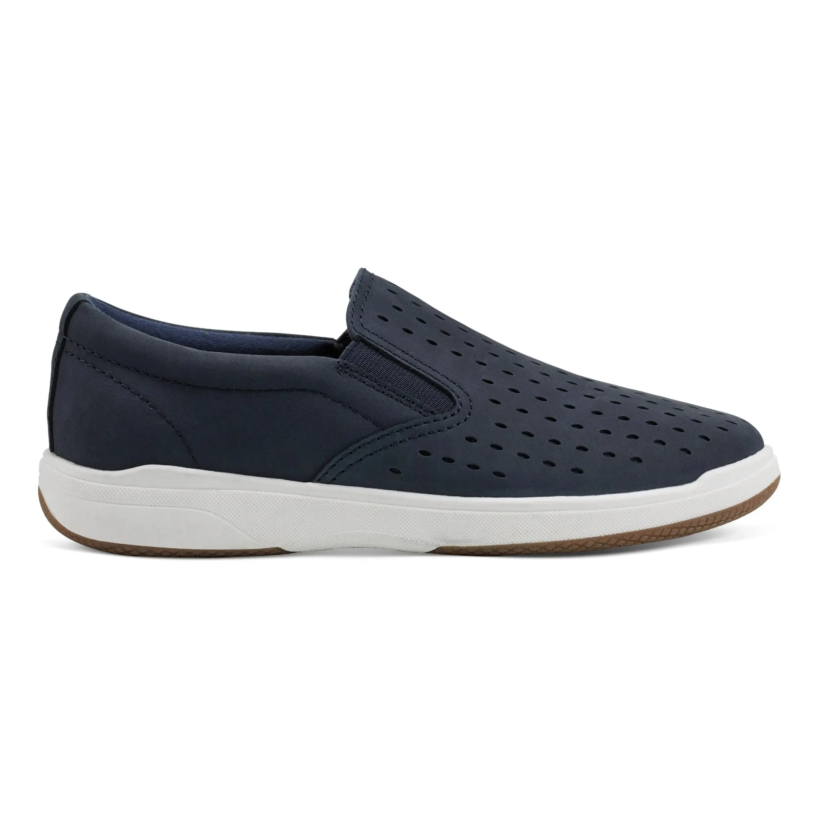 Nel Laser Cut Round Toe Casual Slip-on Sneakers Zen Step Grip Strong