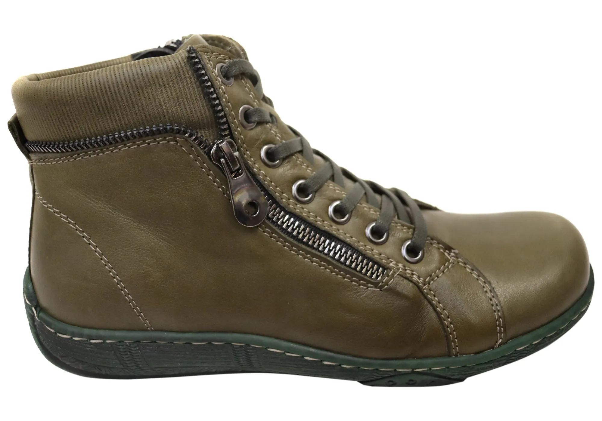 Orizonte Zoni Womens European Comfortable Leather Ankle Boots Compact Form