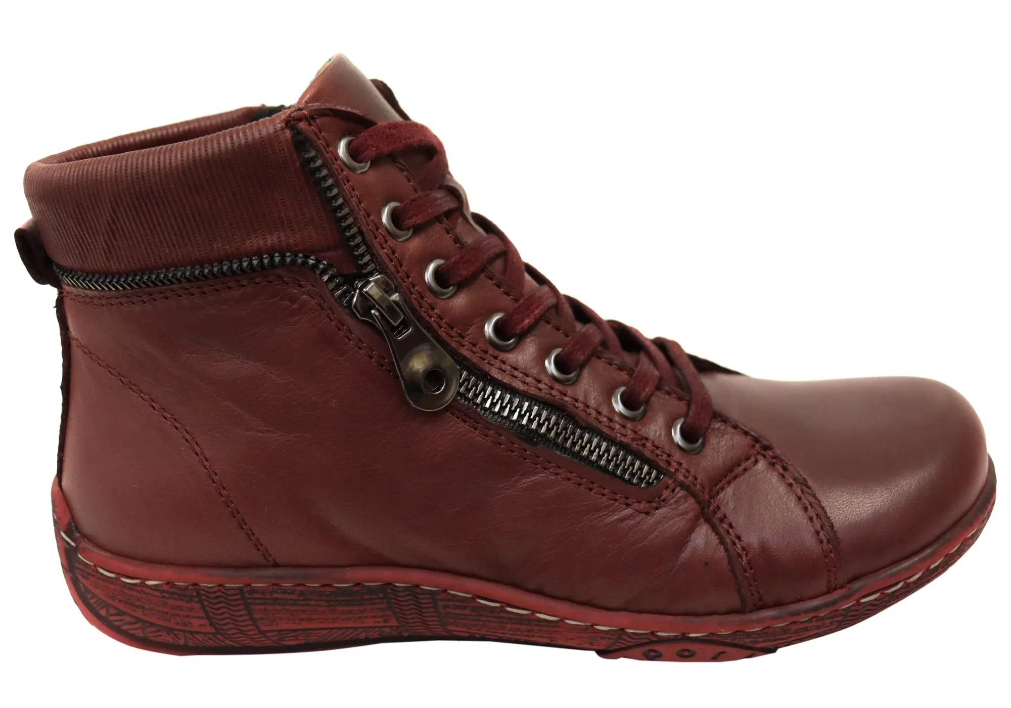 Climate Friendly Orizonte Zoni Womens European Comfortable Leather Ankle Boots
