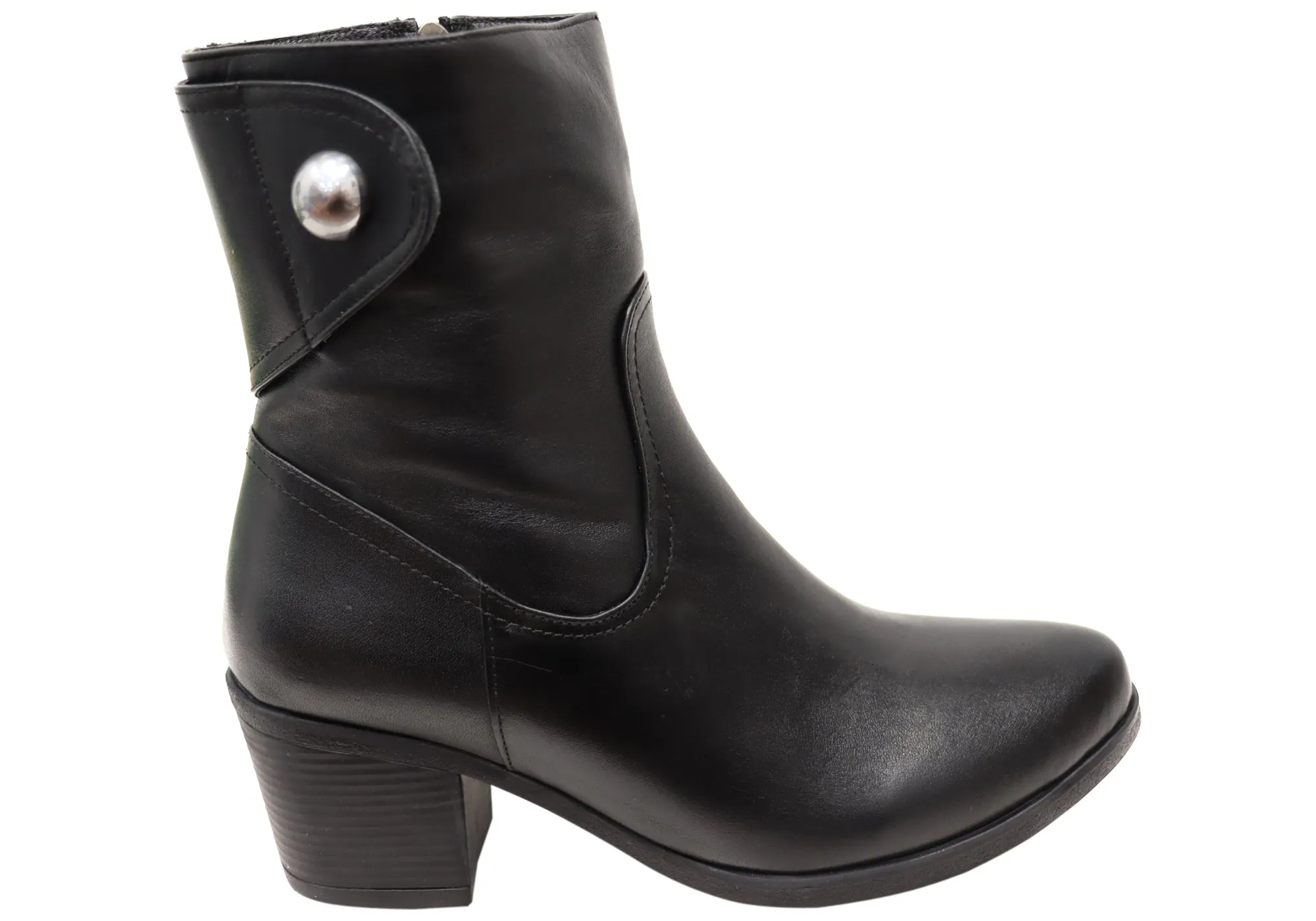 Biker Comfort Cushion Orizonte Nalini Womens European Comfortable Leather Boots