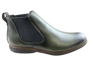 Savelli Hans Mens Comfort Leather Chelsea Dress Boots Made In Brazil Minimalist Look ReinforcedToe