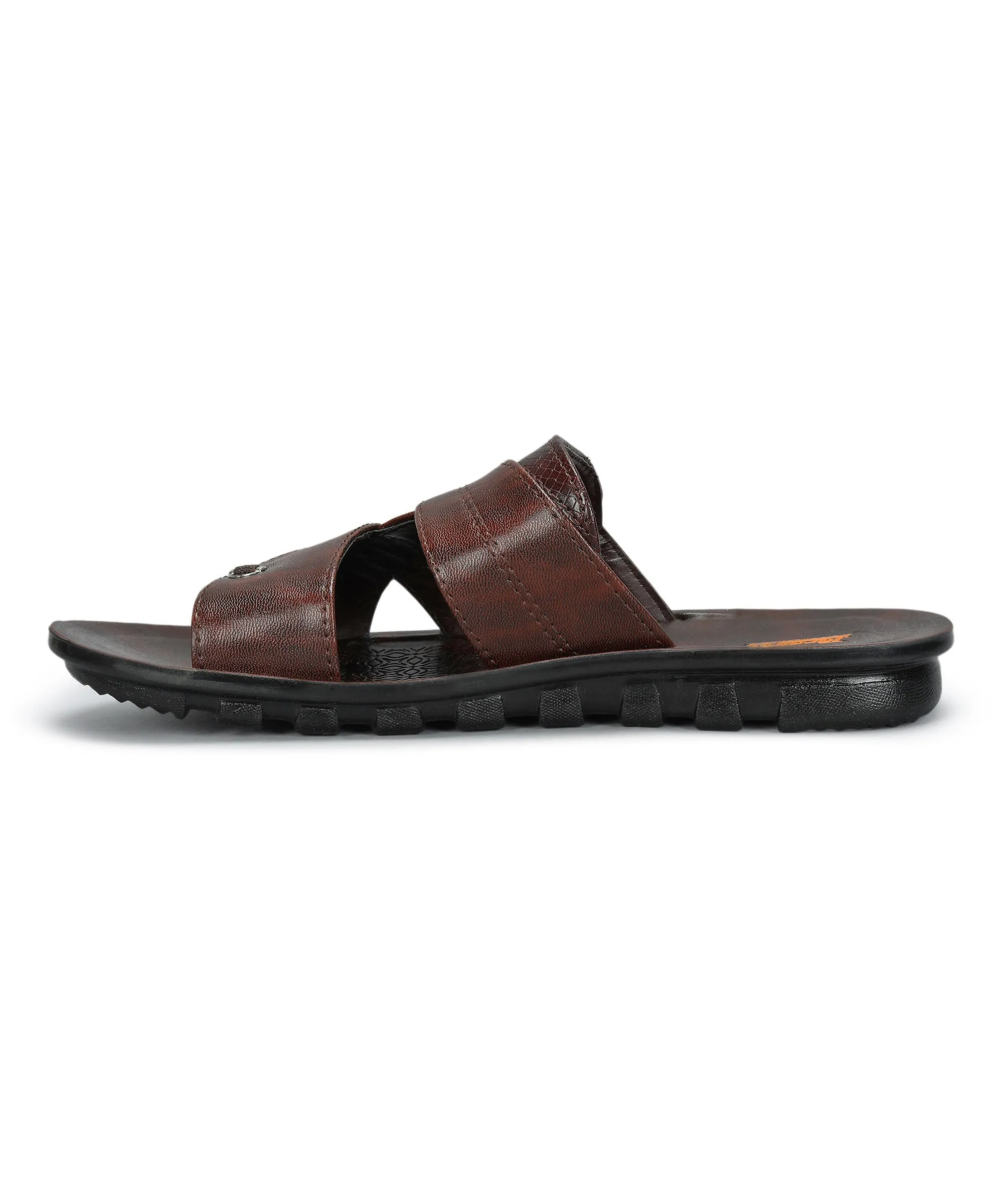 Paragon Men's Slip-on Brown Sandals for Men | Comfortable Sole & Durable Walk Control Sandal Insole