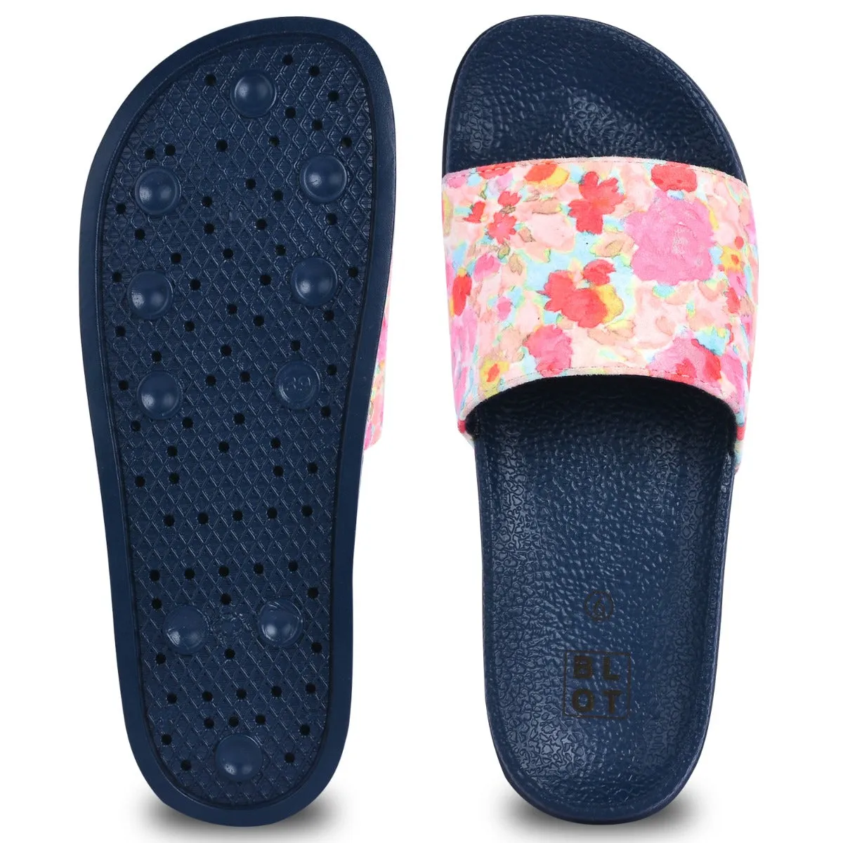 Loose Fit ReflectiveDetails Paragon  K10906L Women Casual Slides | Stylish Sliders for Everyday Use for Ladies | Trendy & Comfortable Slippers with Cushioned Soles