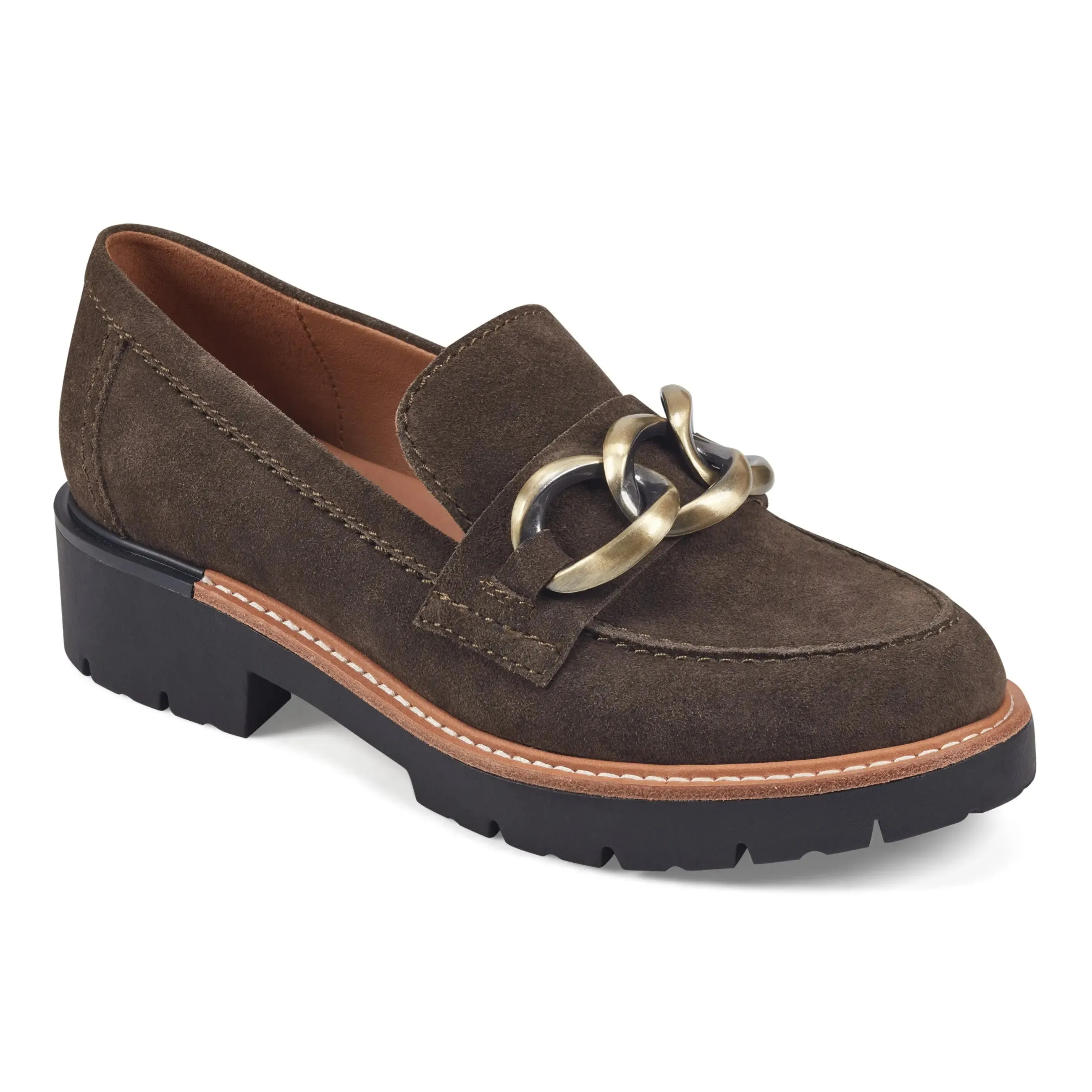 Pearl Shine All Day Beach Walk Zalor Round Toe Lug Sole Casual Slip-on Loafers