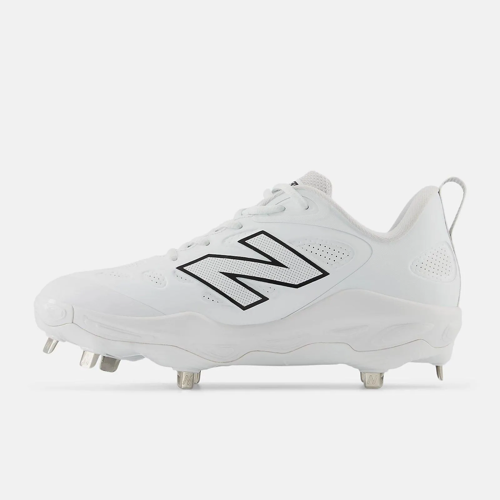 New Balance Women's Fresh Foam X Velo v4 Metal Fastpitch Softball Cleats - Synthetic White  SMVELOS4 Narrow Fit orthopedic
