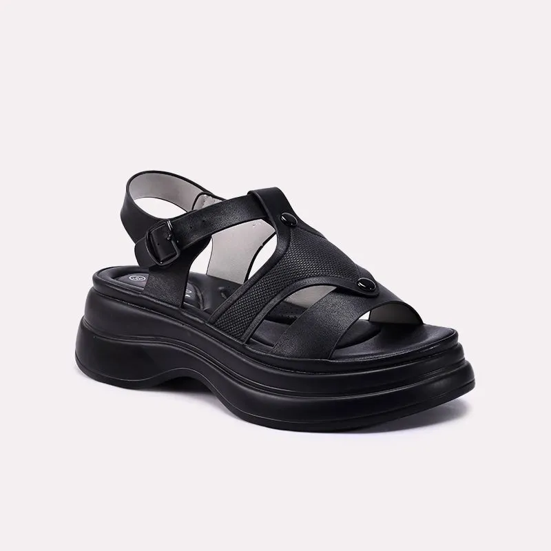 Black Casual Sandal 0421580 Court Fast Flexible Fit Busy Professionals