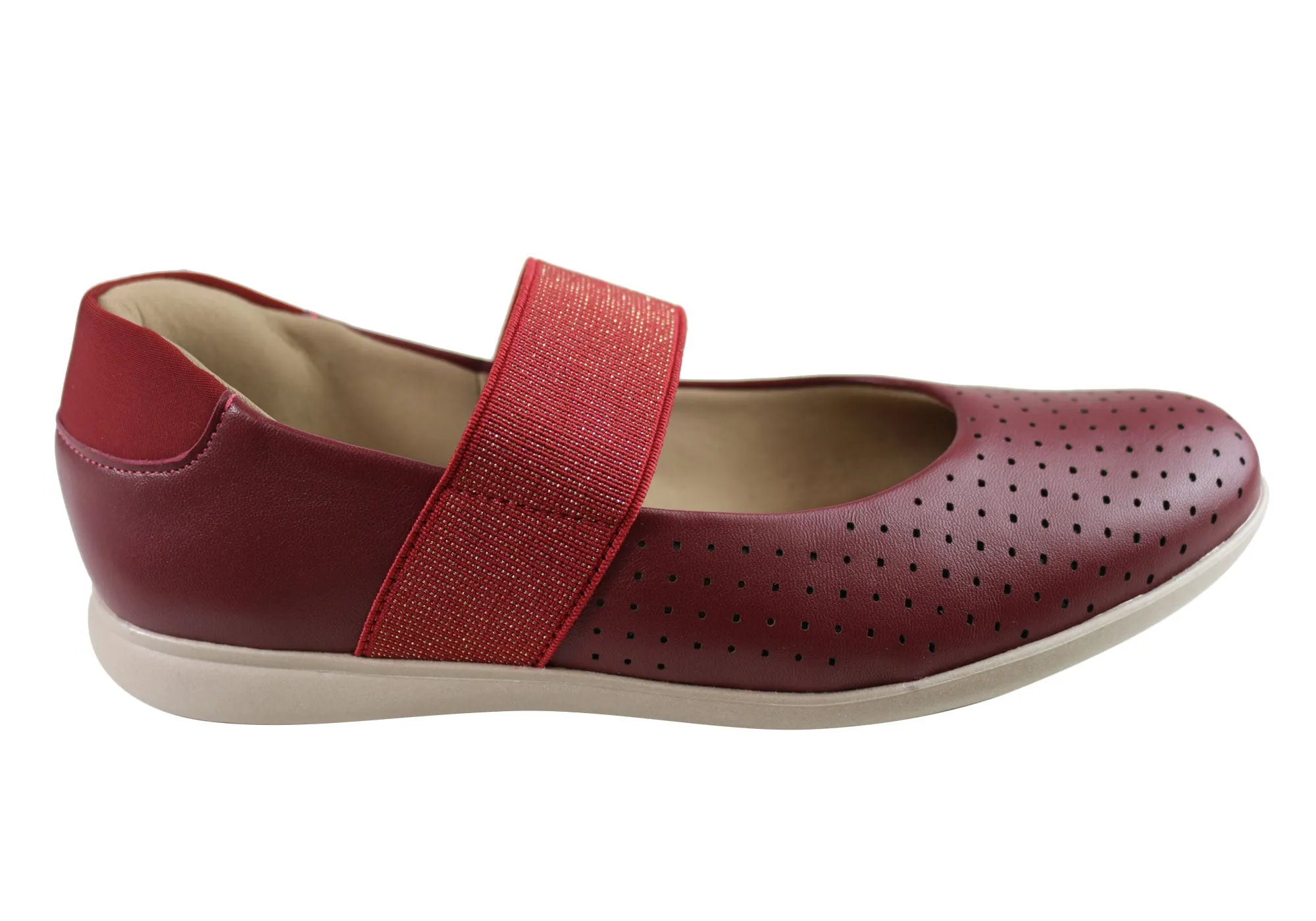Lined interior Usaflex Cecilia Womens Comfortable Leather Shoes Made In Brazil