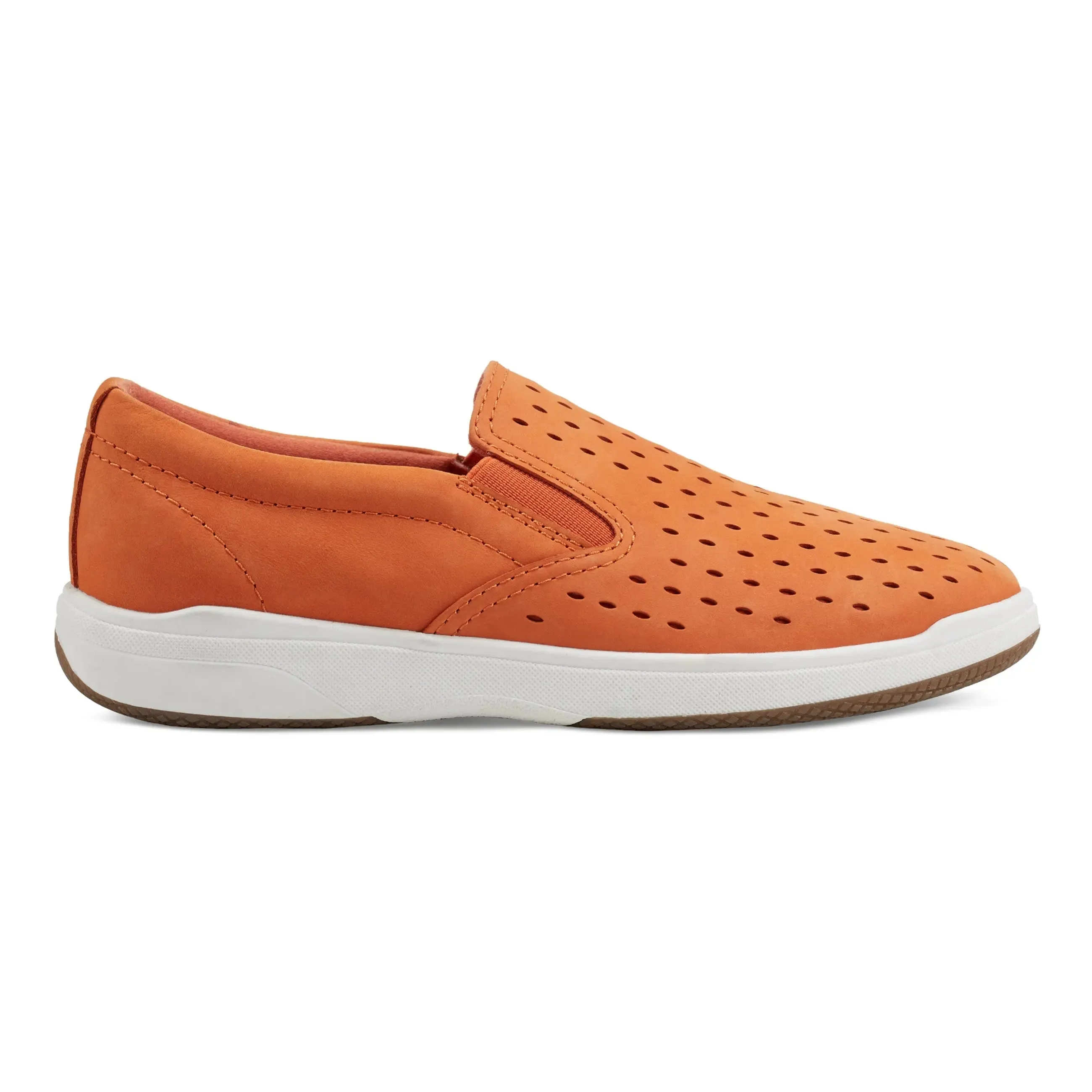 Nel Laser Cut Round Toe Casual Slip-on Sneakers Comfort Slope Molded Insole