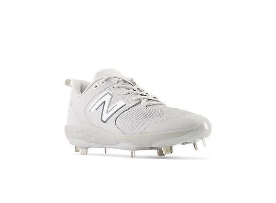 Bold Tone New Balance Men's Fresh Foam X 3000 V6 Metal Baseball Cleats - Grey with White - L3000TG6