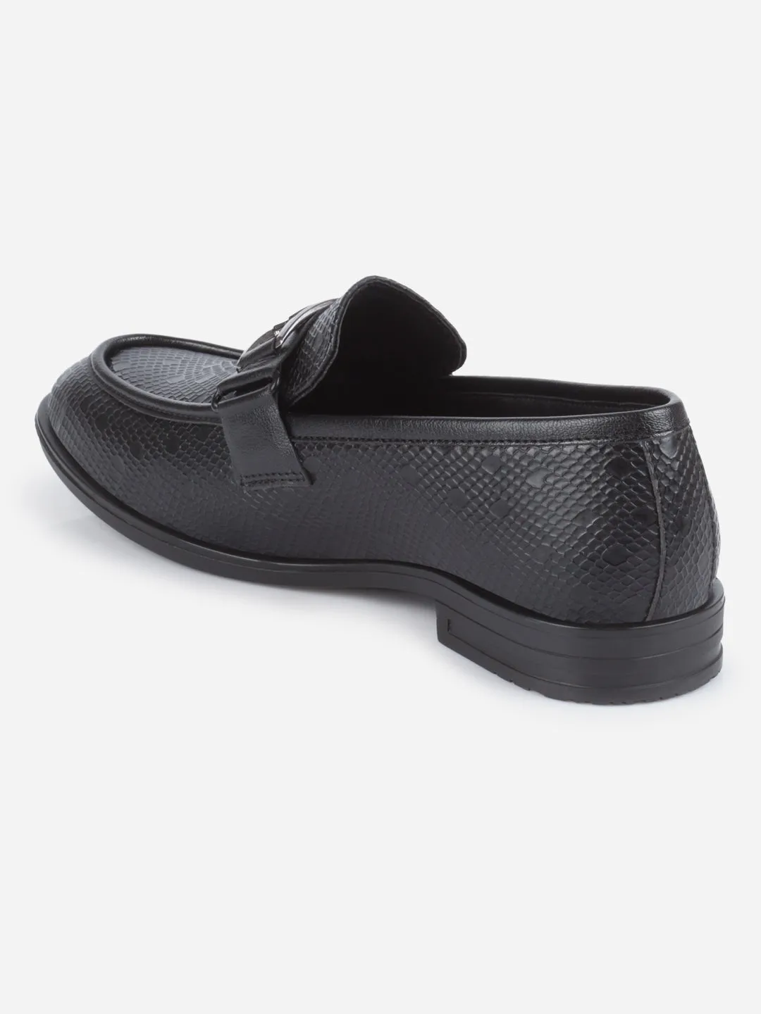 Men's Black Semi Fomal Formal Slip On (IX1088) Embossed design Confident Step